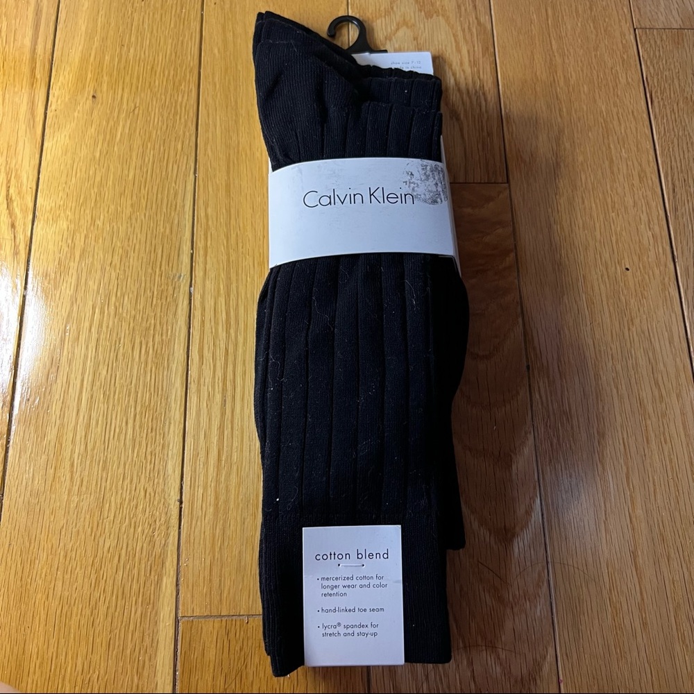 Men's Calvin Klein Cotton Blend with Lycra socks 3 pack Black size 7-12